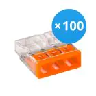 Multipack 100x Wago 2273-203 Push Wire Connector | 3 Wire Connection