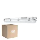 Multipack 4x Ledvance LED Waterproof Batten Damp Proof Value 18W 2160lm - 840 Cool White | 60cm 